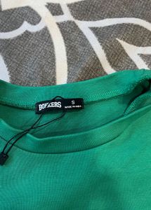 Bonkers Corner Green Ribbed Baby Tee