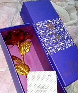 Gold Foil Red Rose Gift