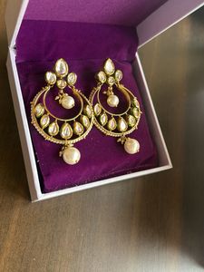 Elegant Kundan Pearl Earrings
