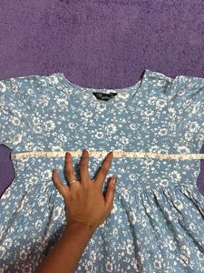 Blue Floral Print Top