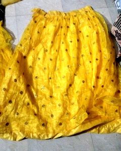 Yellow 🟡 Frock And Lehenga