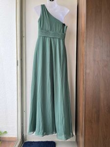 Elegant Green One-Shoulder Azazie Gown(A8)