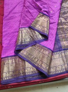 purple and navy blue Dharmavaram Pattu