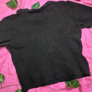 Cute BLACK Streachable Crop Top