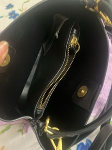 Black Leather Bucket Bag