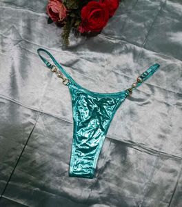 Teal Metallic Thong