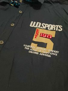 U.D. Sports Black Button-Down Shirt
