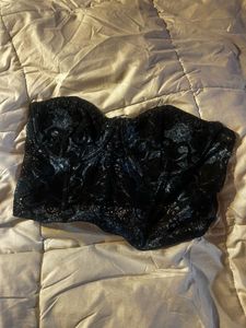 Black Lace Bustier Top
