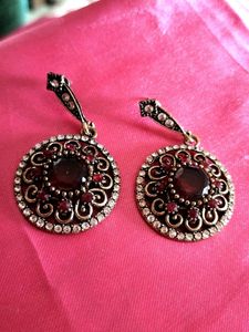 Elegant Red Stone Earrings🌹🌹