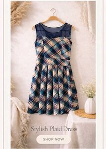Plaid Fit & Flare Dress 👗
