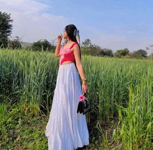 Y2k White Retro Vintage Korean Flared Long Skirt