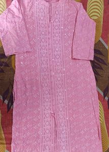 Pink Embroidered Kurta