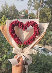 Crochet Heart Shape Bouquet