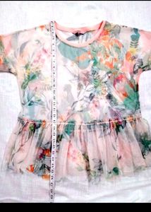 Floral Print Sheer Layering Transparent Top