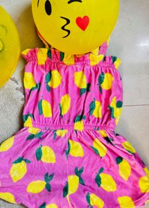 HNM Fleece Lemon Print Romper
