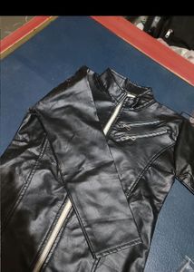 Black Faux Leather Moto Jacket