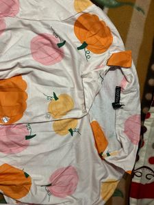 Pumpkin Print shirt Pajama Set
