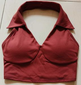 Collared Halter Top