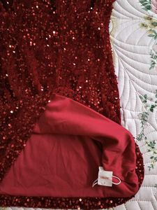 Urbanic Red Embellished Bodycon Dress