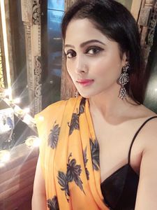 Orange satin saree