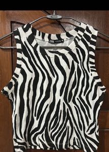 ZARA Zebra Print Crop Top