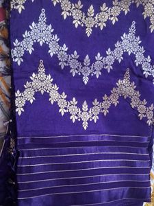 Purple Saree and stitched Blouse