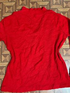 stylish woolen red top