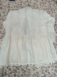 Elegant White Embroidered Kurti