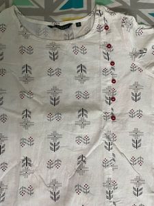 White Print Kurta