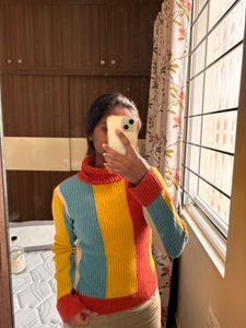 Retro Striped Turtleneck