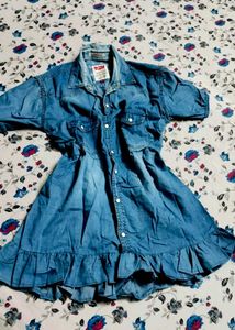Levi's Denim Ruffle Mini Dress