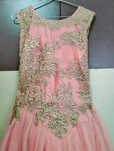 Pink Gown With Beautiful Embroidery