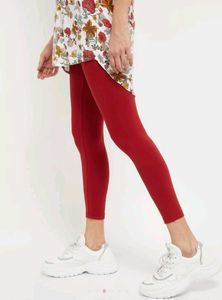 High Ankle Length Brick Red Leggings
