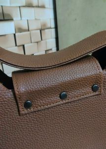 Brown Shoulder Bag with Logo