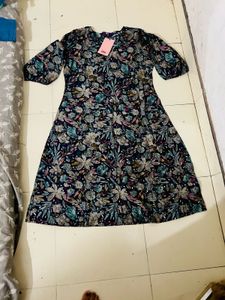 XL Printed Floral Dress and Pants Set