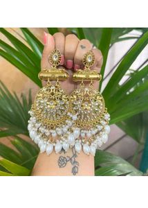 Statement Gold & Pearl Drop Earrings