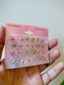Pastel Nd Golden Earrings Studs