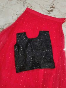 Red &amp; Black Lehenga Choli