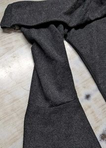 Gray Off-Shoulder Long Sleeve Top