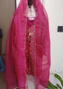 Straight Cut Women Dress With Dupatta Nd Palazzo
