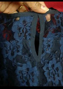 Women A-line Blue Dress
