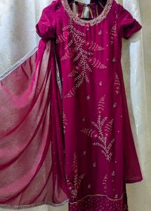 Dark Pink diamond Kurti with dupatta