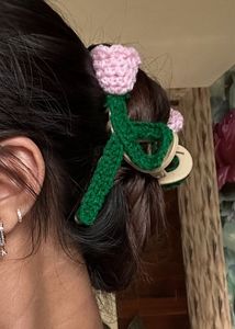 Crochet Flower Hair Clips - Set of 3