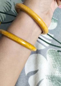 Unique Bangles Made Up Of Wood 🪵 Yellow 💛 in Colour