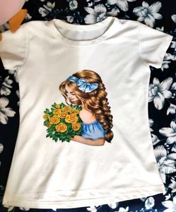 White Graphic Print T-shirt