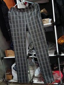 Combo Of 2 Trousers Grey Checked And Beige