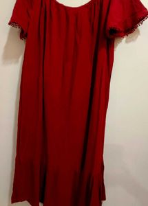 Red Off-Shoulder Dress