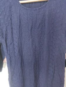 Dark Blue Chikankari Kurti