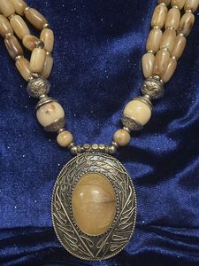 Vintage Designer Bakelite Stone Necklace