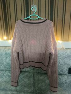 Cute Pink V-Neck Sweater